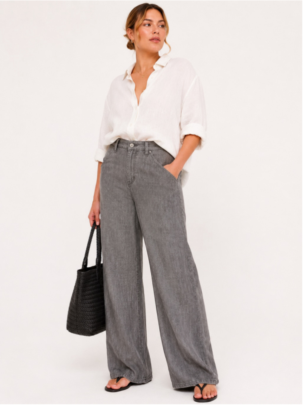 VANILIA Lightweight Trouser Faded Gray Black waist 42” X inseam 32”